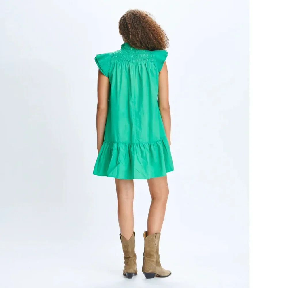 Love the Label kelly green Poppy smocked mini dress